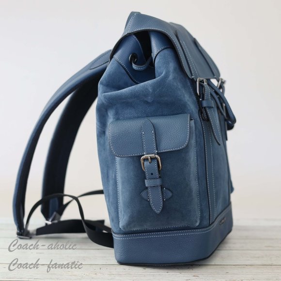 NWT Coach CL955 Hudson Backpack in Suede and Natural Pebble Leather - Picture 3 of 10